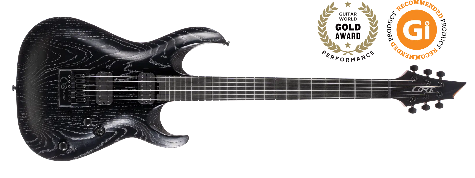 Cort KX700 EVERTUNE OPBK Elektro Gitar | Open Pore Siyah - Evertune Köprü