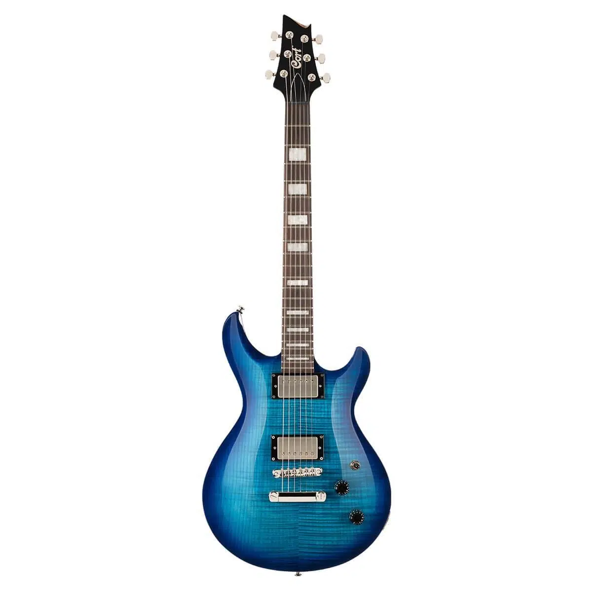 Cort M600 BB Elektro Gitar - Blue Burst | Maun Gövde, Duncan Designed HB102 Manyetikler ve Sabit Köprü
