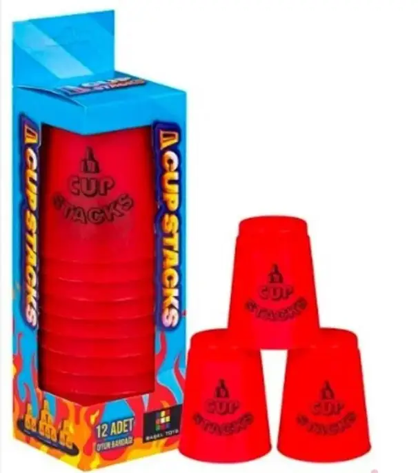 Cup Stacks Kırmızı Oyun Bardağı - 12 li