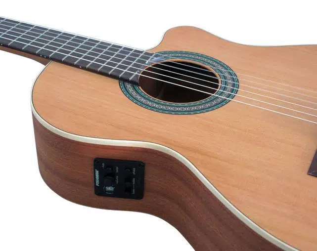 Almansa CWEZ400 CW 400 Elektro Klasik Gitar | Naturel Renk, Cutaway Gövde, Dahili Preamp Sistemi, İspanyol Tasarımı
