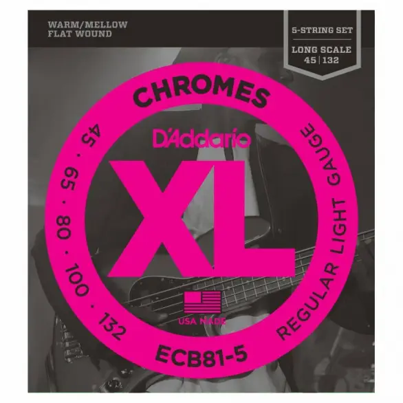 D'Addario ECB81-5 Chromes 5 Telli Bas Gitar Teli (45-132)