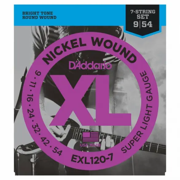 D'Addario EXL120-7 7 Telli Elektro Gitar Teli (9-54)