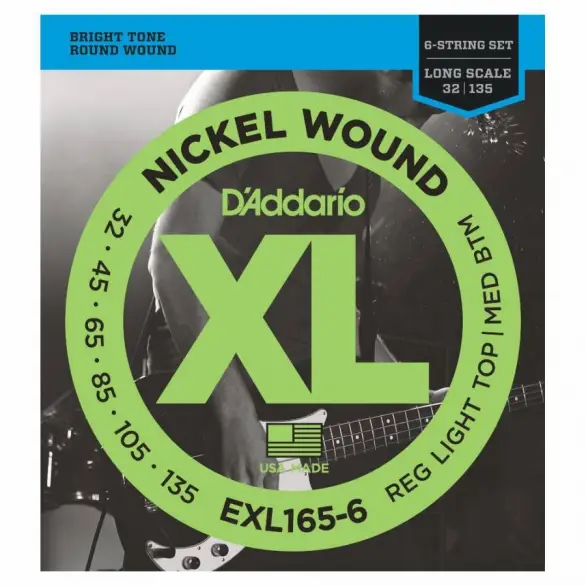 D'Addario EXL165-6 Long Scale 6 Telli Bas Gitar Teli (32-135)