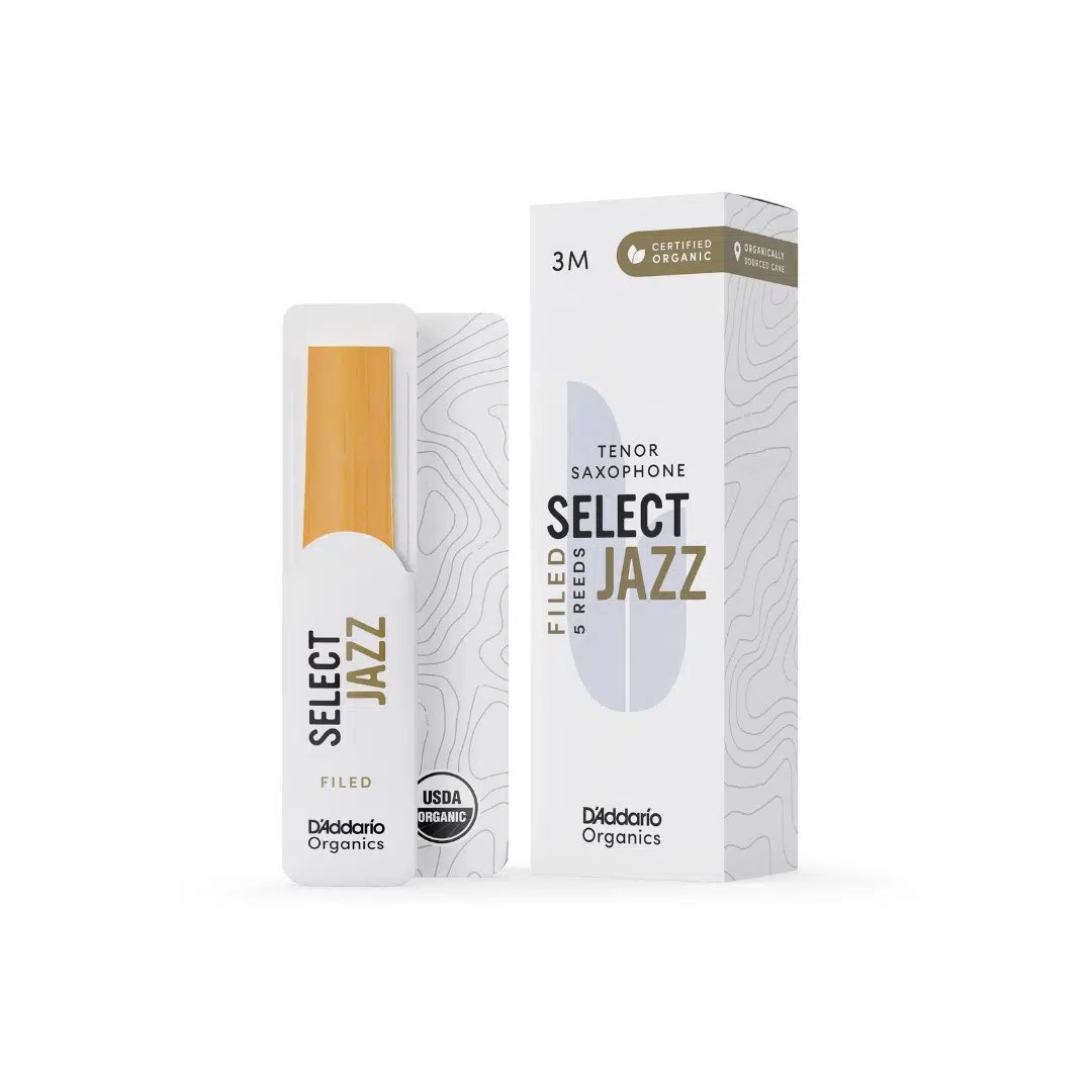 D'Addario ORSF05TSX3M Organic Select Jazz Filed Tenor Saksafon Kamışı No: 3 Medium (Profesyonel/Caz) - 5'li Paket | Kimyasalsız Organik Tarım Sertifikalı, Parlak ve Net Ton