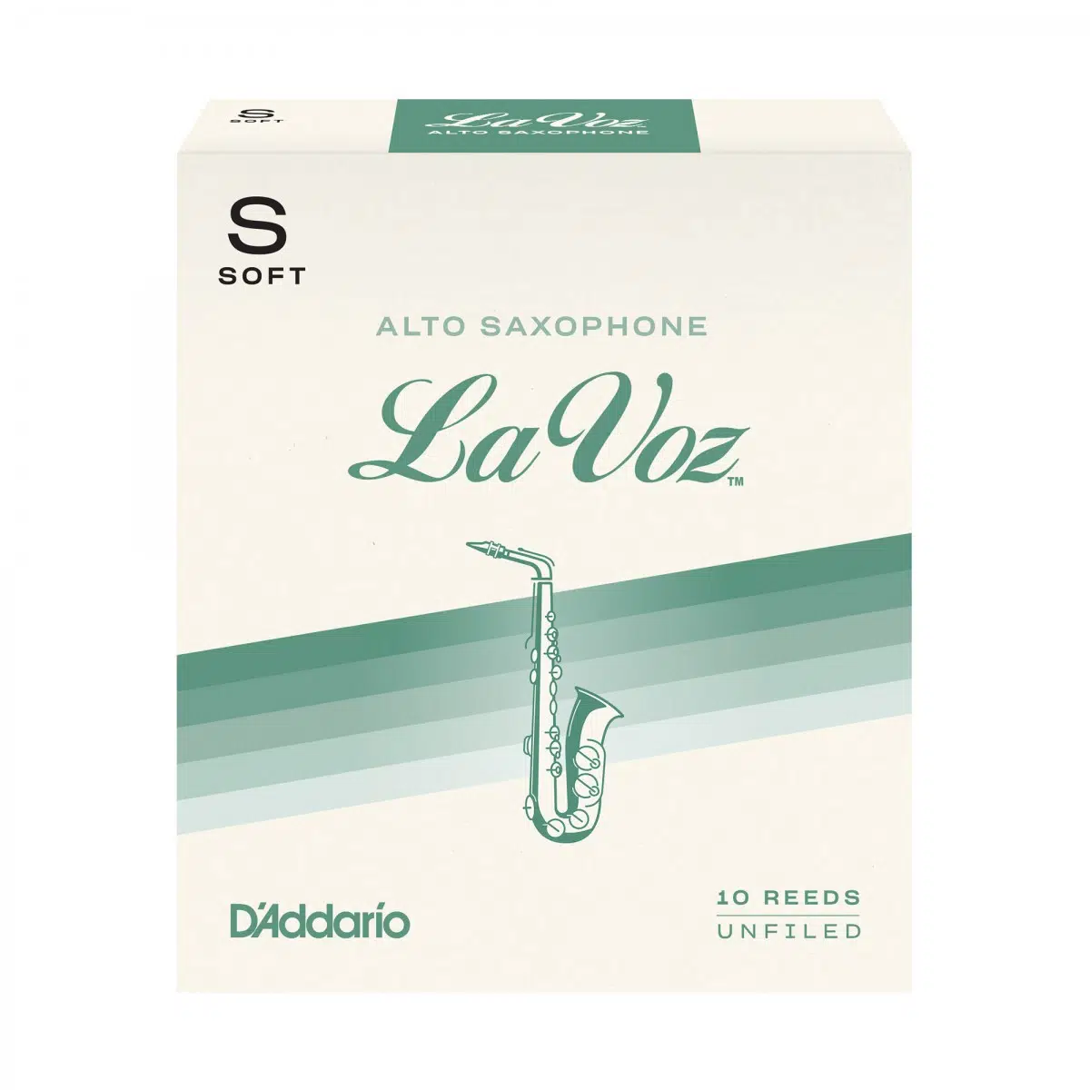 D'Addario RJC10SF La Voz Alto Saksafon Kamışı Soft Sertlik (Profesyonel/Caz) - 10'lu Paket | Caz İçin Özel Kesim, Güçlü Ses Projeksiyonu ve Esneklik