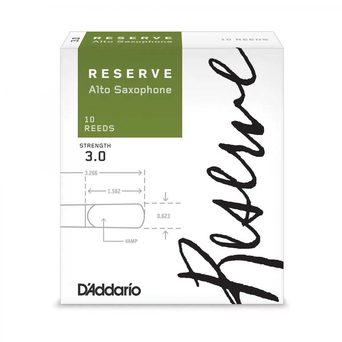 D'Addario DJR1030 Reserve Alto Saksafon Kamışı No: 3.0 (Profesyonel) - 10'lu Paket | Kararlı Ses Yapısı, Zengin Ton ve Güvenilir Performans