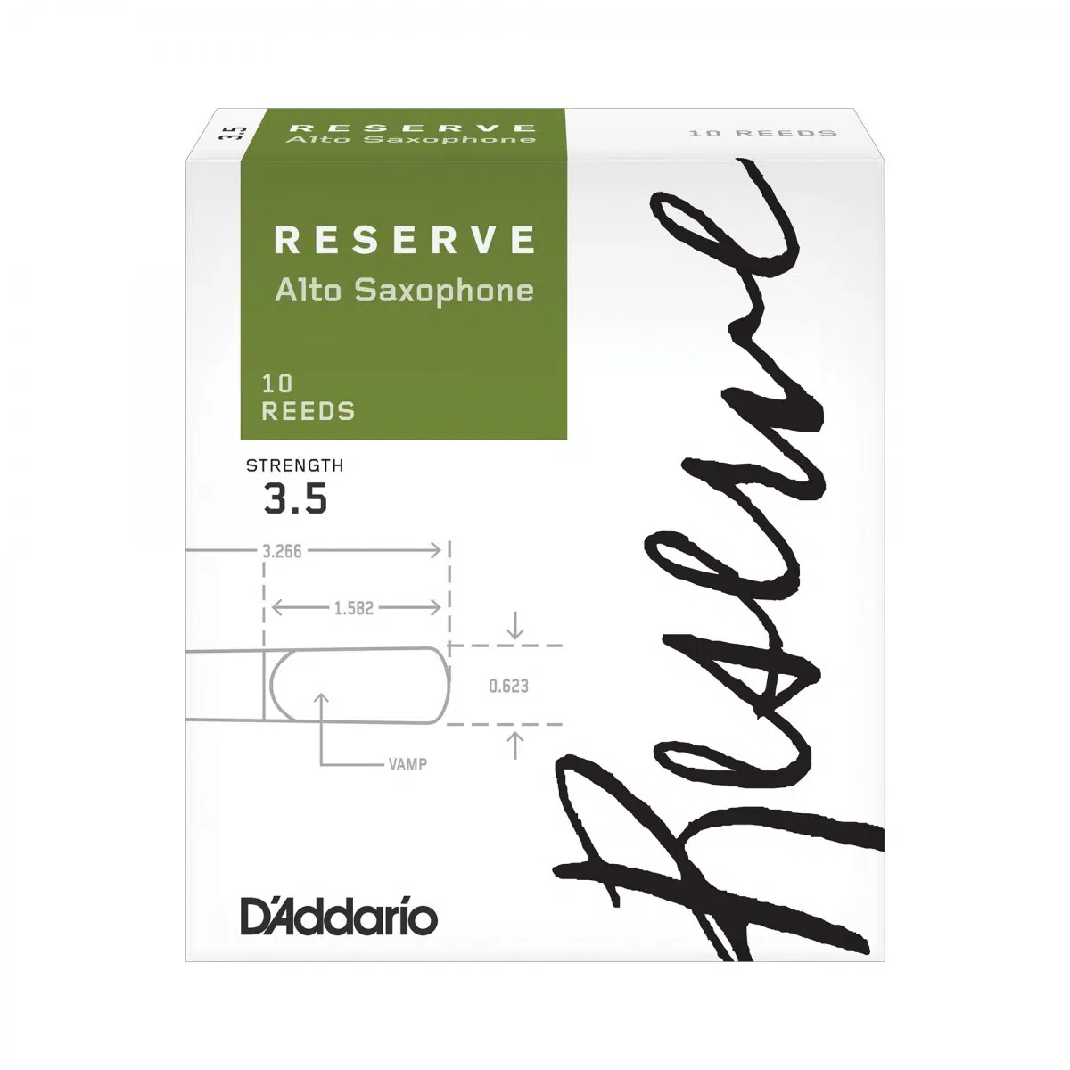 D'Addario DJR1035 Reserve Alto Saksafon Kamışı No: 3.5 (Profesyonel) - 10'lu Paket | Konser Salonu Kalitesinde Ses ve Üstün Projeksiyon