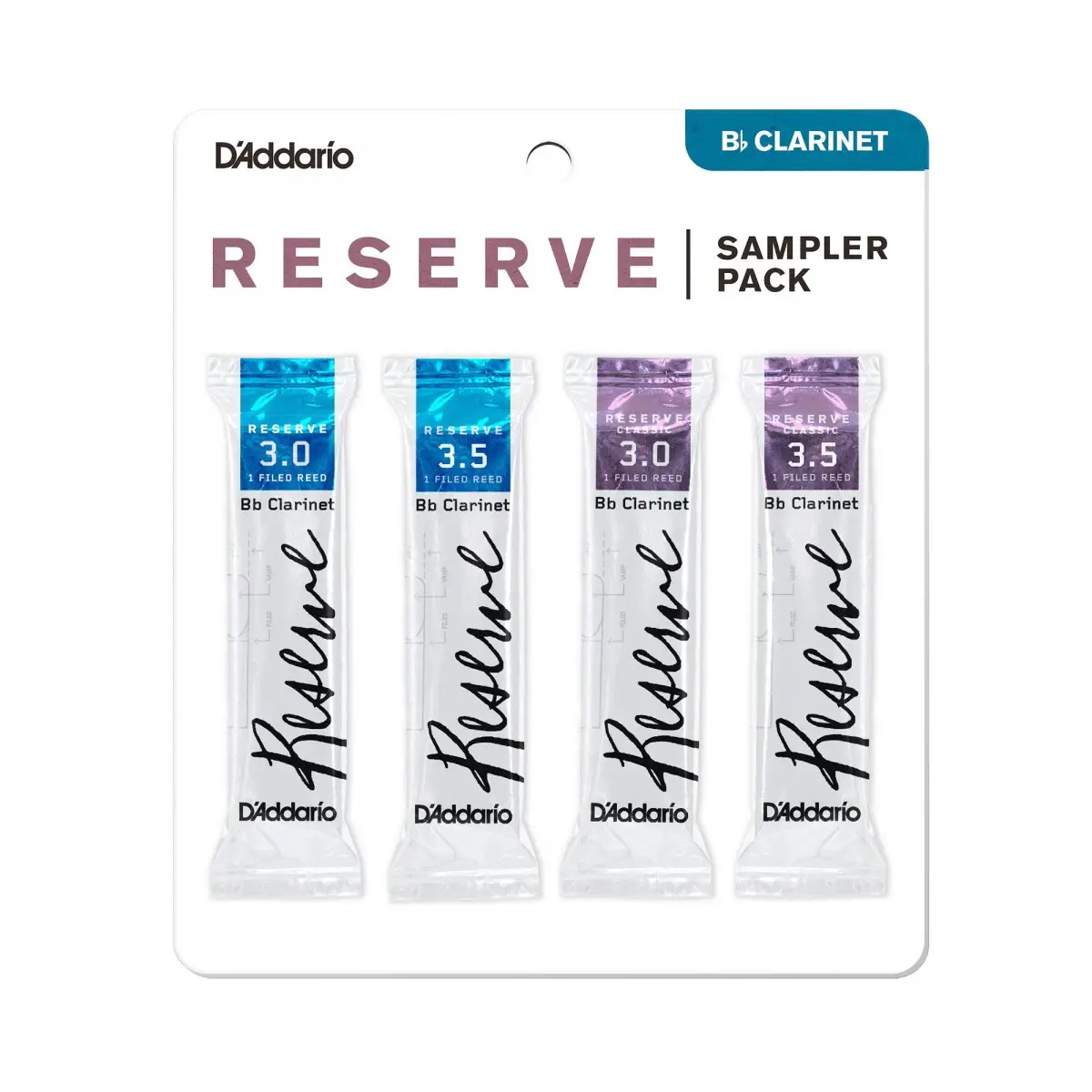 D'Addario Woodwinds Reserve Sib Klarnet Kamışı - Sampler Pack 3,0/3,5