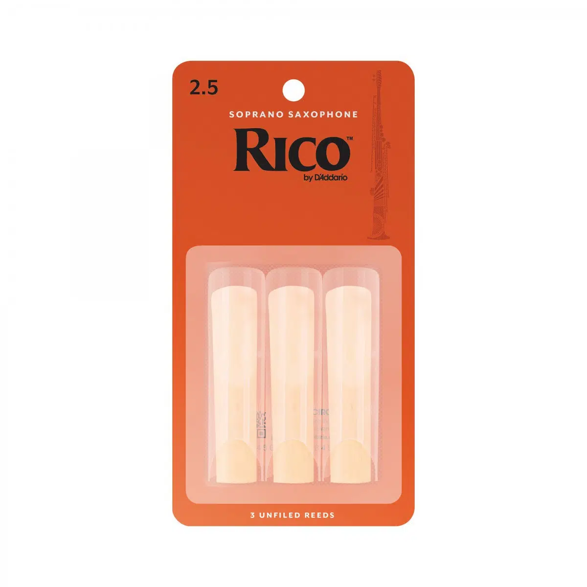 D'Addario RIA0325 Rico Orange Box Soprano Saksafon Kamışı No: 2.5 (Orta Seviye/Eğitim) - 3'lü Paket | Ekonomik Deneme Paketi ve Kolay Çalım