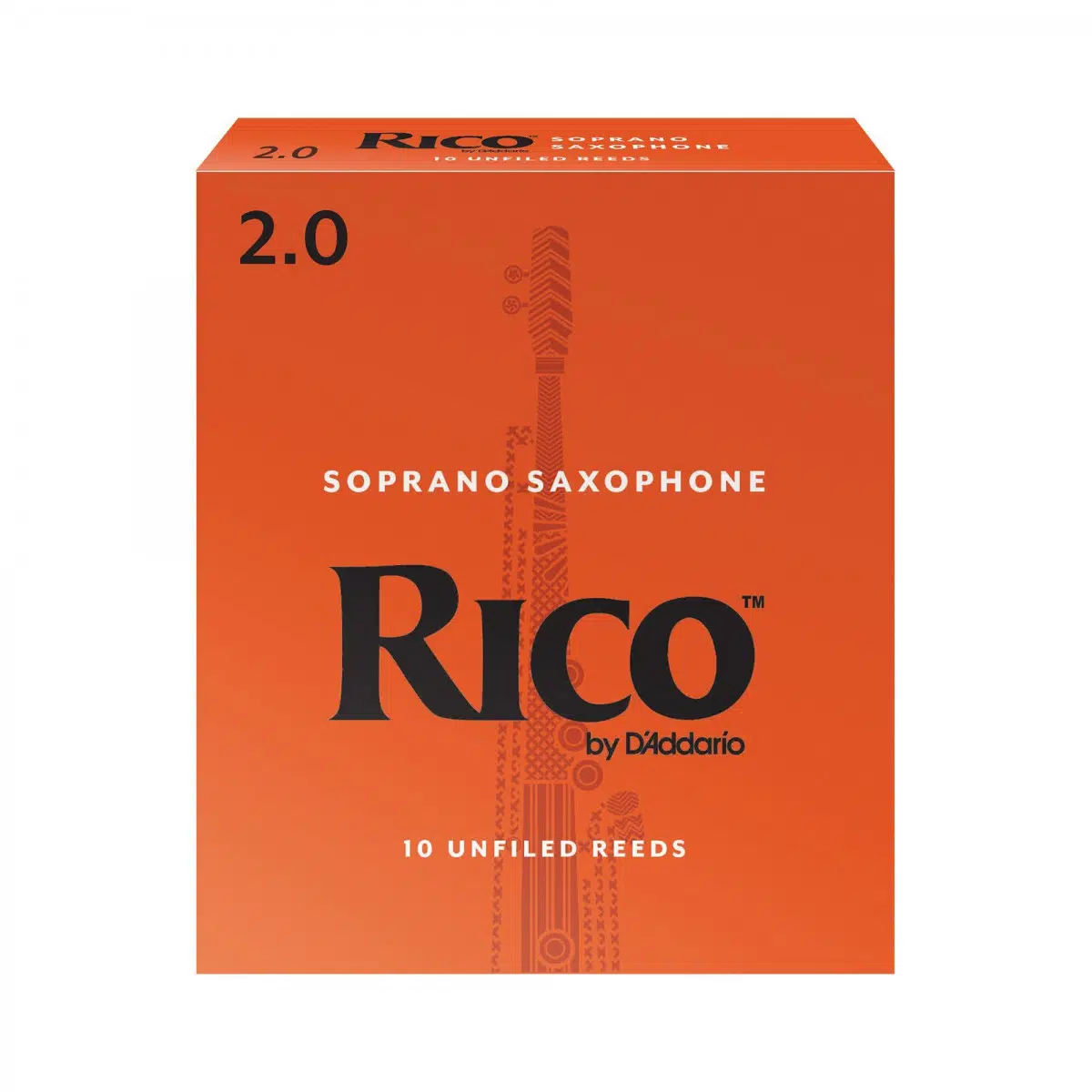 D'Addario RIA1020 Rico Orange Box Soprano Saksafon Kamışı No: 2.0 (Başlangıç/Eğitim) - 10'lu Paket | Kolay Ses Üretimi, Klasik Turuncu Kutu Efsanesi