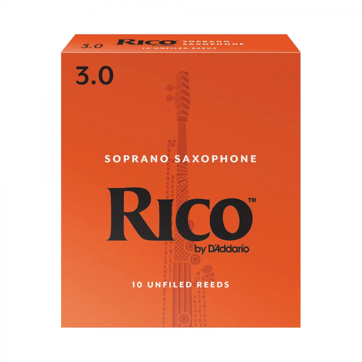 D'Addario RIA1030 Rico Orange Box Soprano Saksafon Kamışı No: 3.0 (Orta Seviye/Eğitim) - 10'lu Paket | Orta Sertlik, Net Artikülasyon ve Kararlı Ton