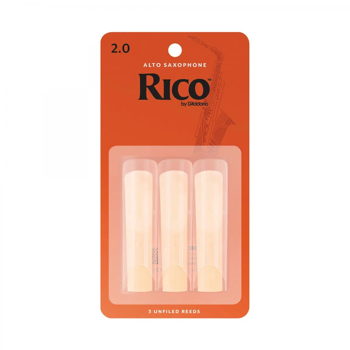 D'Addario RJA0320 Rico Alto Saksafon Kamışı No: 2.0 (Başlangıç/Eğitim) - 3'lü Paket | Başlangıç Paketi, Ekonomik Tercih ve Klasik Turuncu Kutu