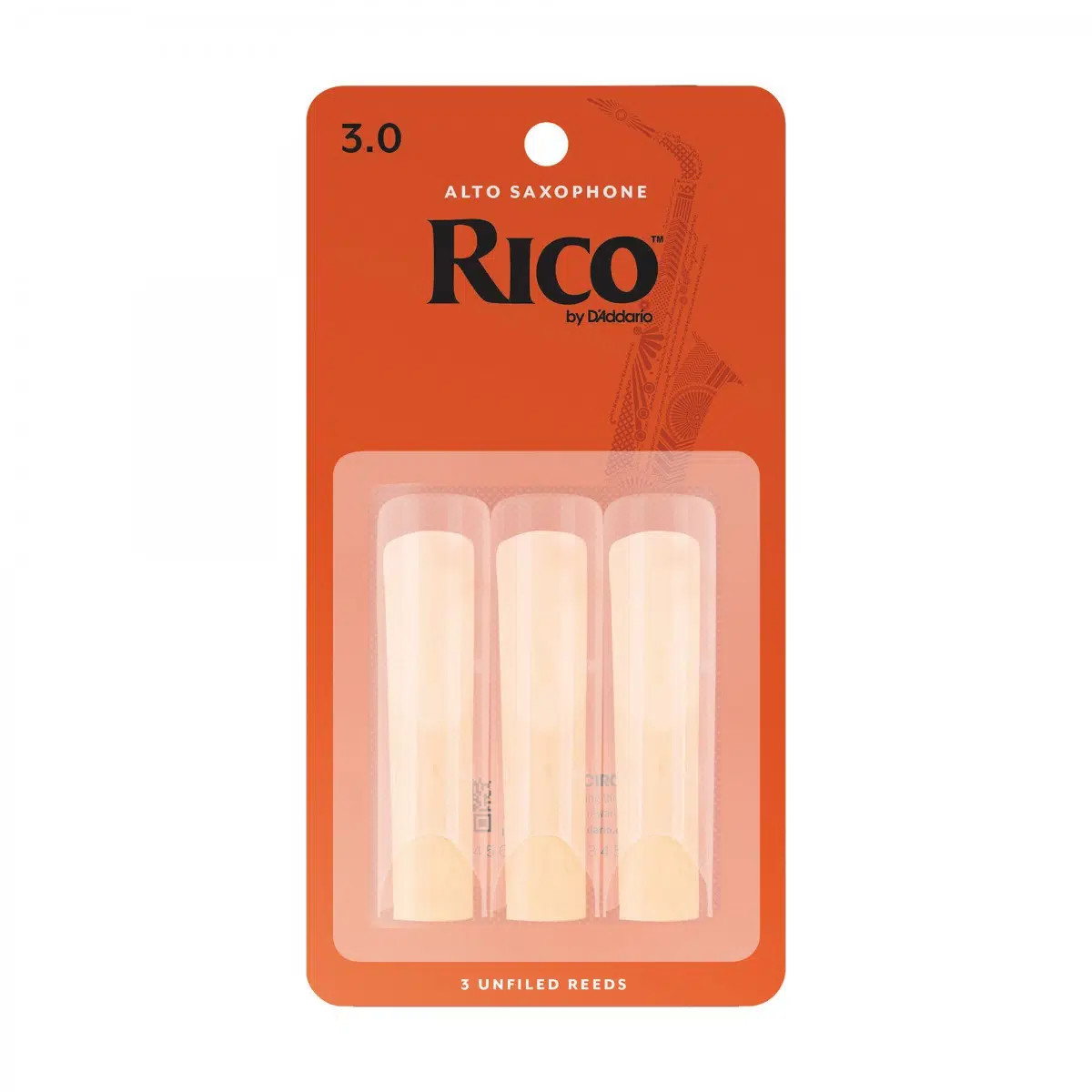 D'Addario RJA0330 Rico Orange Box Alto Saksafon Kamışı No: 3.0 (Başlangıç/Eğitim) - 3'lü Paket | Klasik Turuncu Kutu, Kolay Çalım ve Ekonomik Tercih