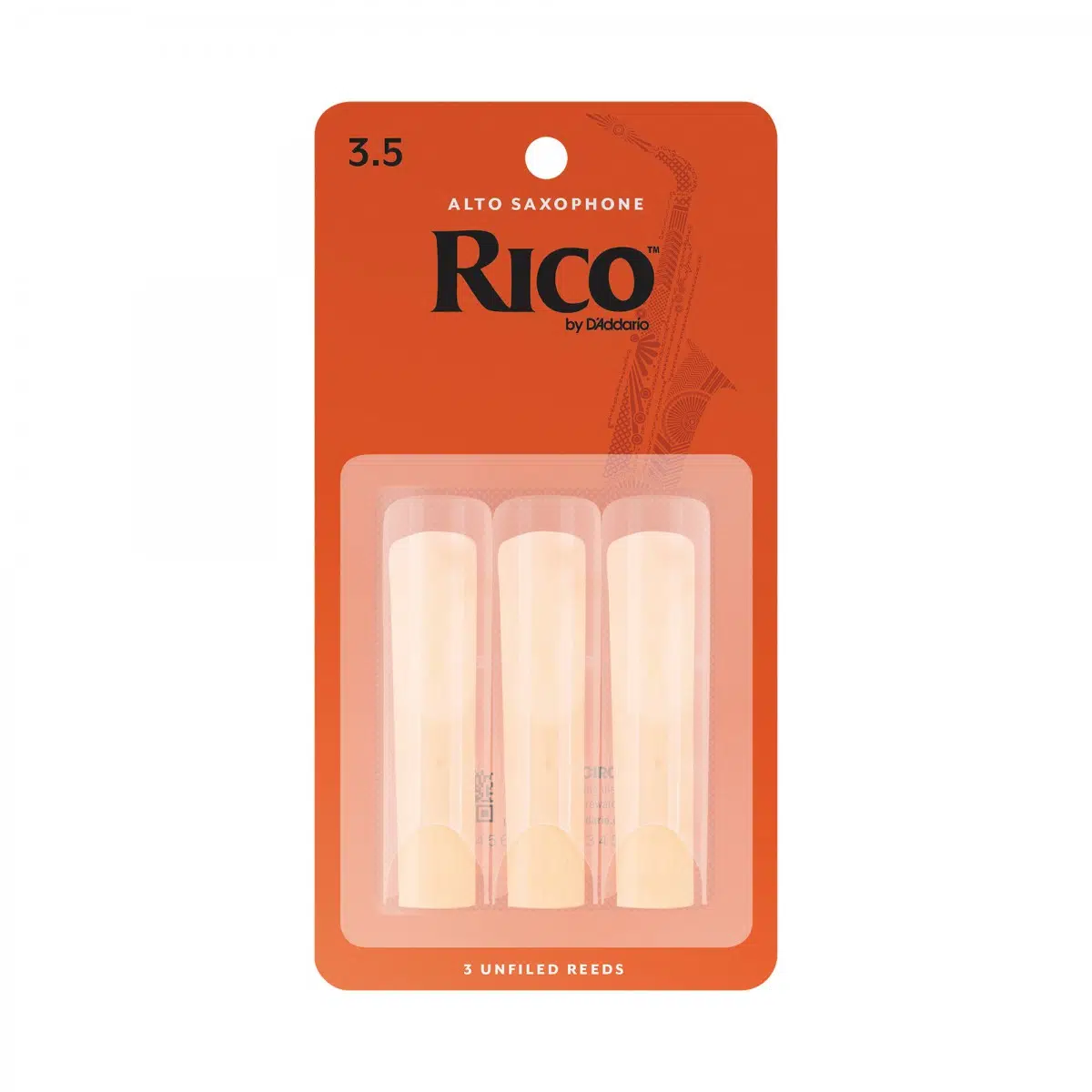 D'Addario RJA0335 Rico Alto Saksafon Kamışı No: 3.5 (İleri Seviye/Eğitim) - 3'lü Paket | Sert Kamış Deneme Paketi ve Net Ton Karakteri