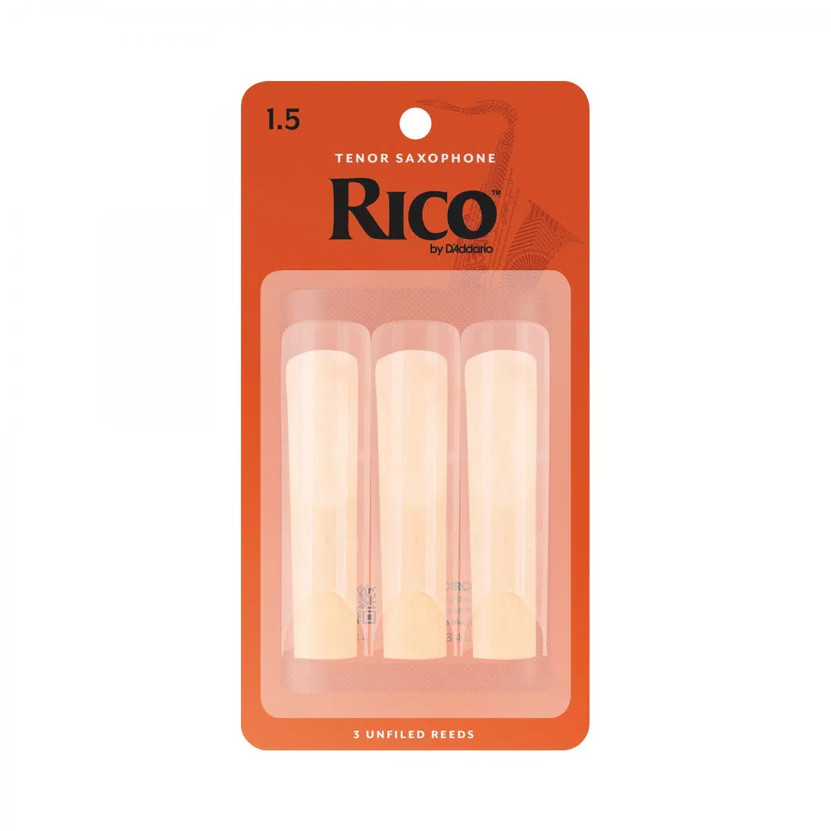 D'Addario RKA0315 Rico Orange Box Tenor Saksafon Kamışı No: 1.5 (Başlangıç/Eğitim) - 3'lü Paket | Yumuşak Başlangıç Paketi ve Kolay Üfleme Esnekliği