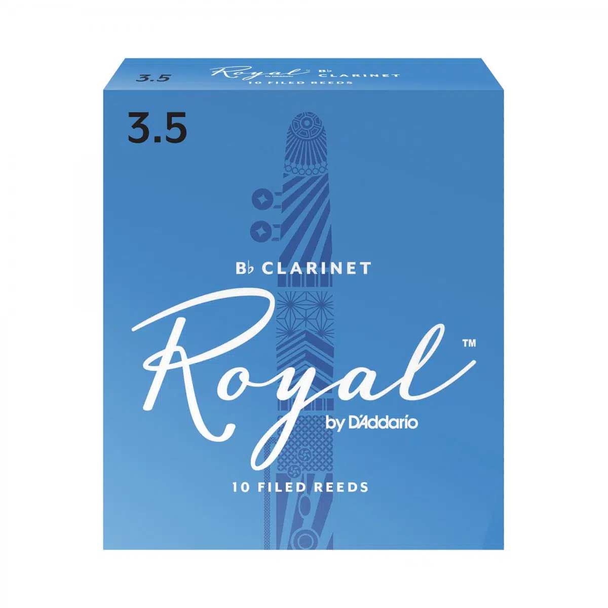 D'Addario RCB1035 Royal Bb Klarnet Kamışı No: 3.5 (Profesyonel/Eğitim) - 10'lu Paket | Dosyalı (Filed) Kesim, Klasik ve Caz İçin Uygun Yapı