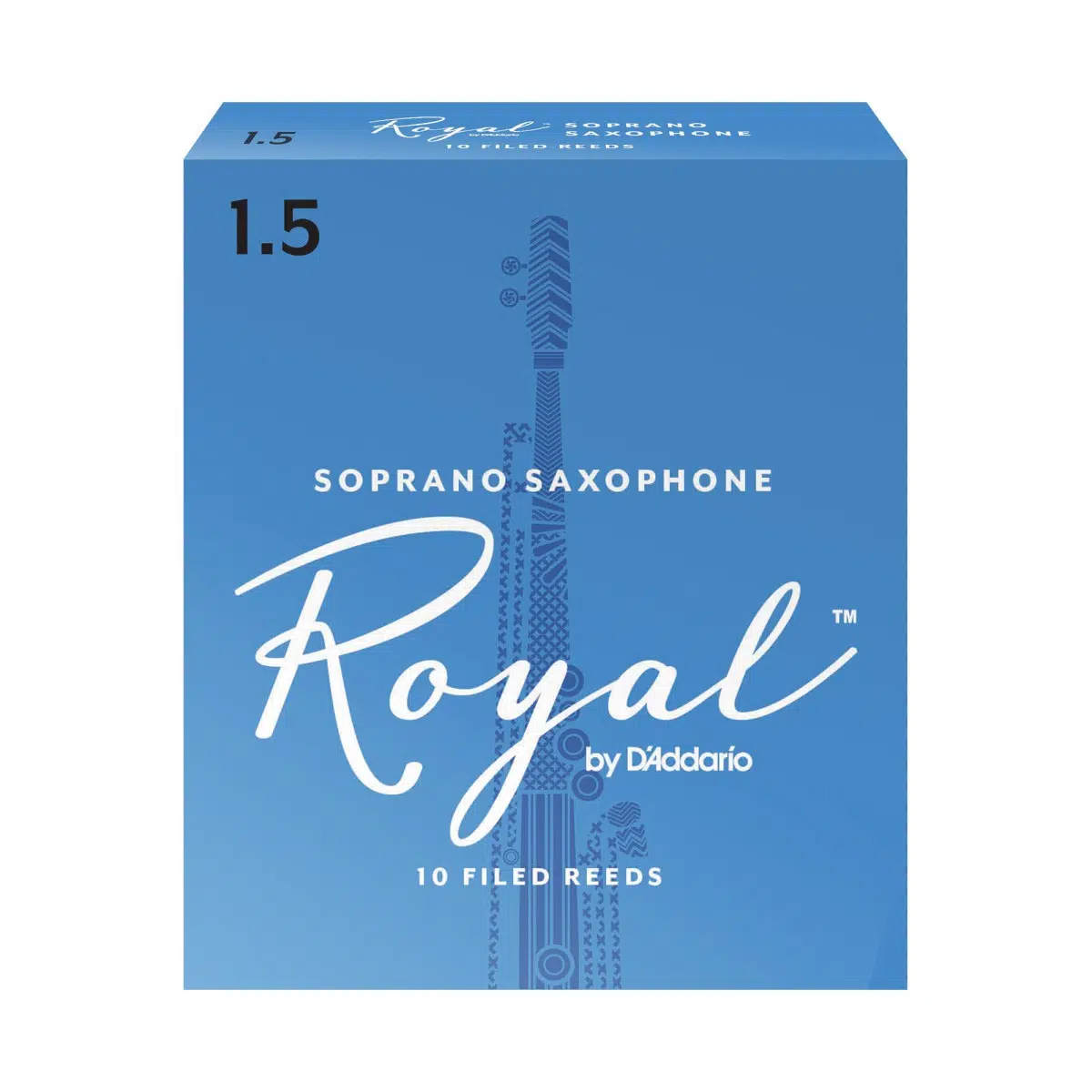 D'Addario RIB1015 Royal Soprano Saksafon Kamışı No: 1.5 (Başlangıç/Eğitim) - 10'lu Paket | Fransız Kesim (Filed), Esnek Yapı ve Dengeli Ton