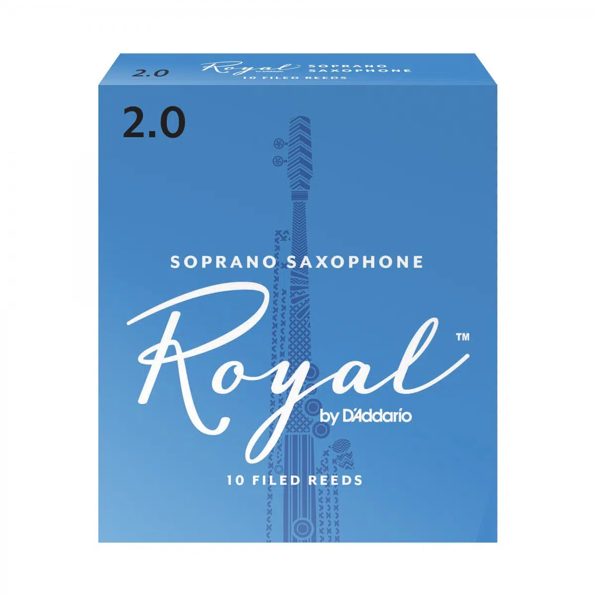 D'Addario RIB1020 Royal Soprano Saksafon Kamışı No: 2.0 (Başlangıç/Eğitim) - 10'lu Paket | Fransız Kesim (Filed), Esnek ve Net Ton Yapısı