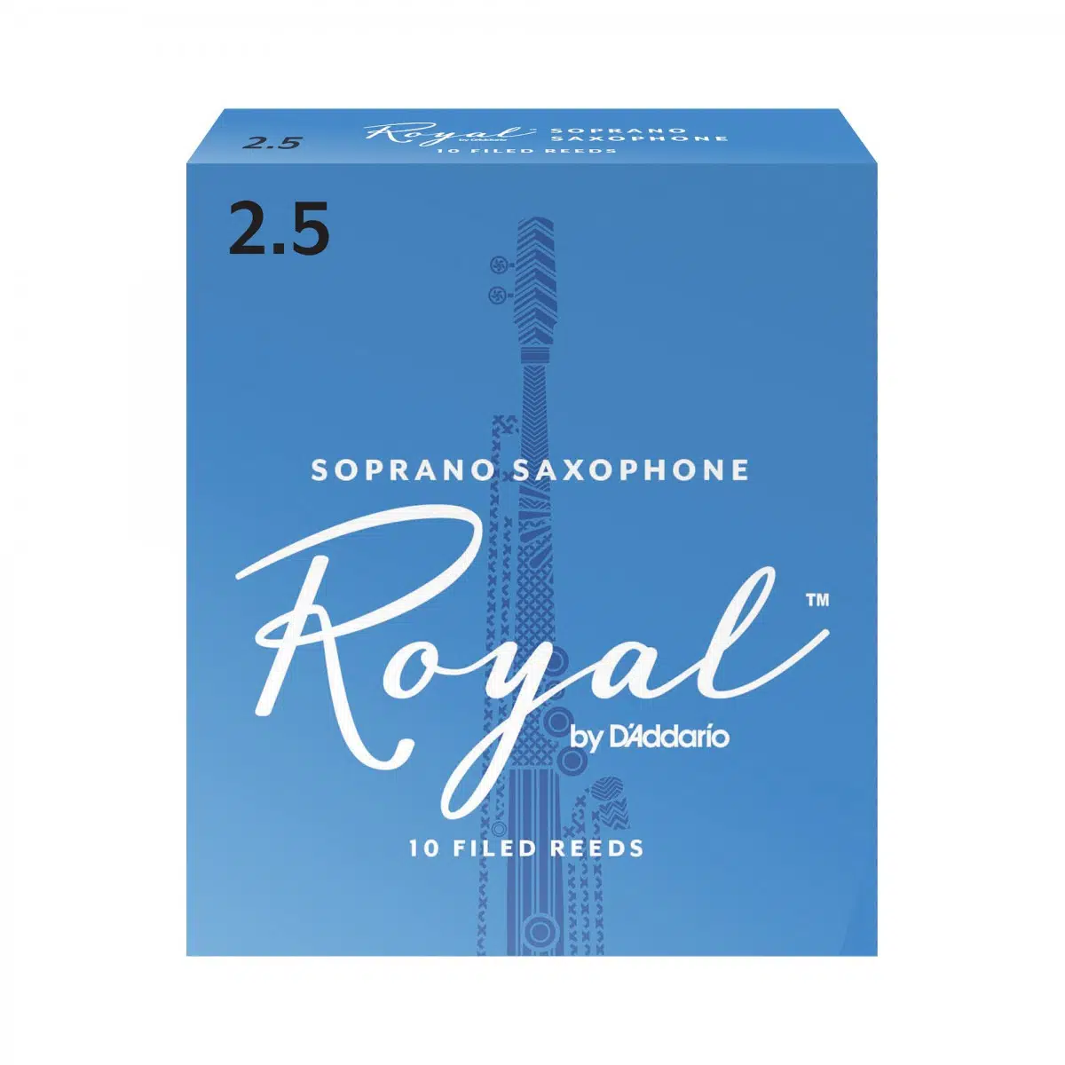 D'Addario RIB1025 Royal Soprano Saksafon Kamışı No: 2.5 (Orta Seviye/Eğitim) - 10'lu Paket | Dosyalı Kesim (Filed), Esnek Cevap ve Dengeli Performans