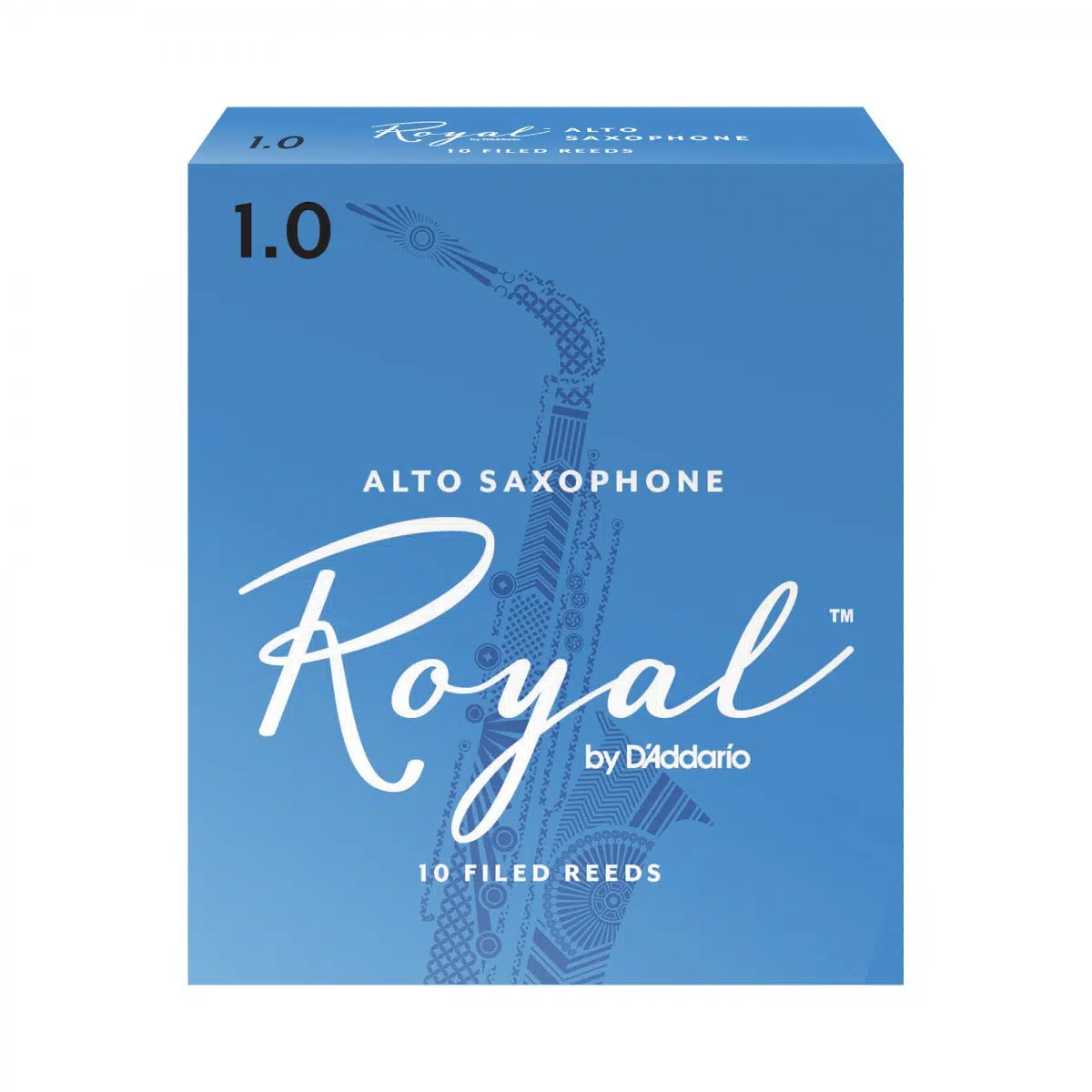 D'Addario RJB1010 Royal Alto Saksafon Kamışı No: 1.0 (Başlangıç) - 10'lu Paket | Fransız Kesim (Filed), Esnek ve Net Ton Yapısı