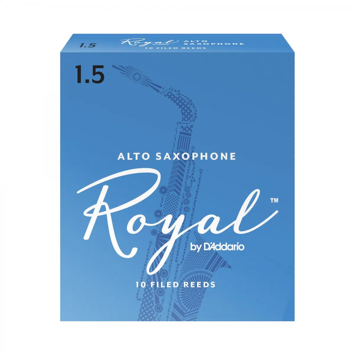D'Addario RJB1015 Royal Alto Saksafon Kamışı No: 1.5 (Başlangıç/Eğitim) - 10'lu Paket | Fransız Kesim (Filed), Esnek ve Net Ton Yapısı