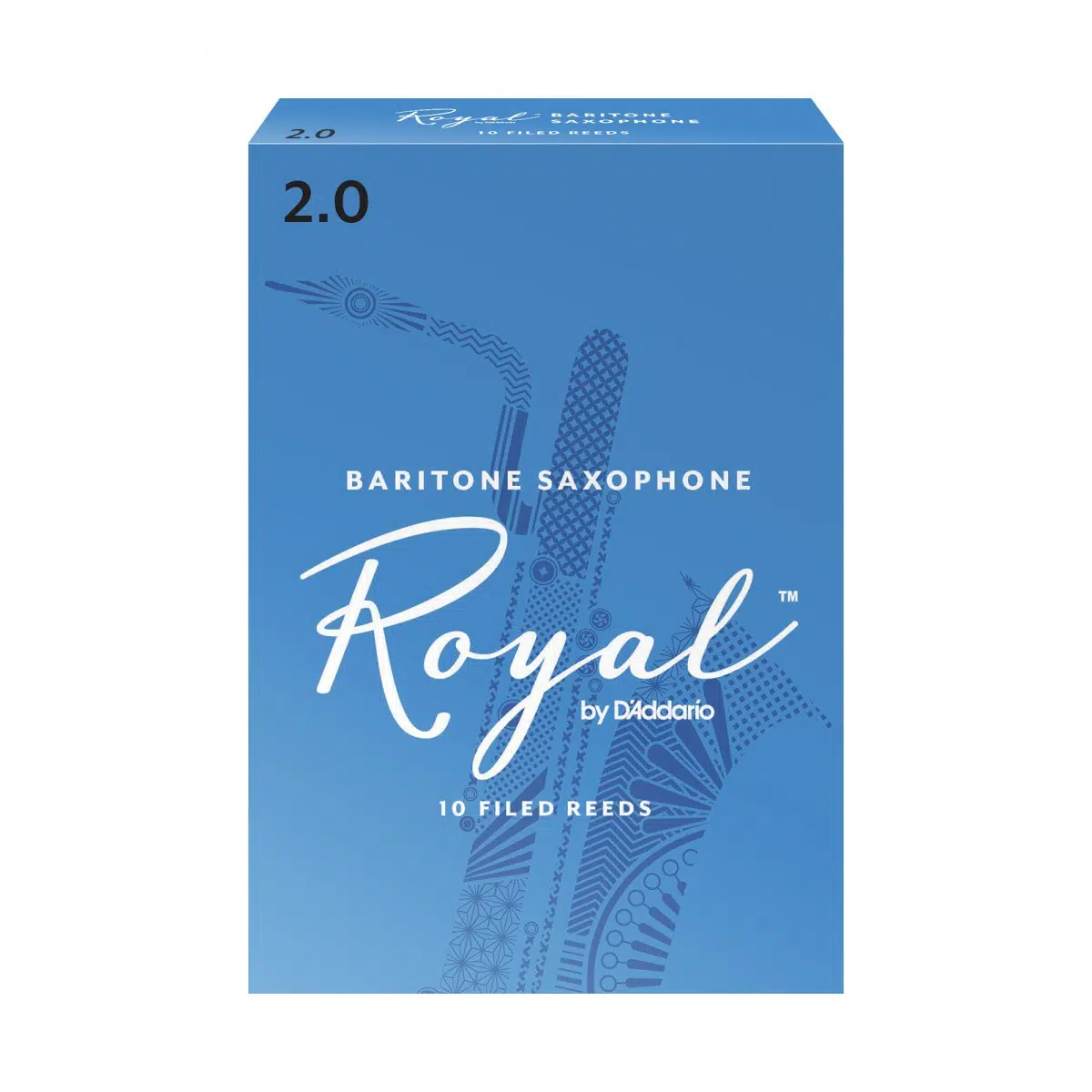D'Addario RLB1020 Royal Bariton Saksafon Kamışı No: 2.0 (Başlangıç/Eğitim) - 10'lu Paket | Büyük Enstrüman İçin Kolay Üfleme ve Esnek Tepki