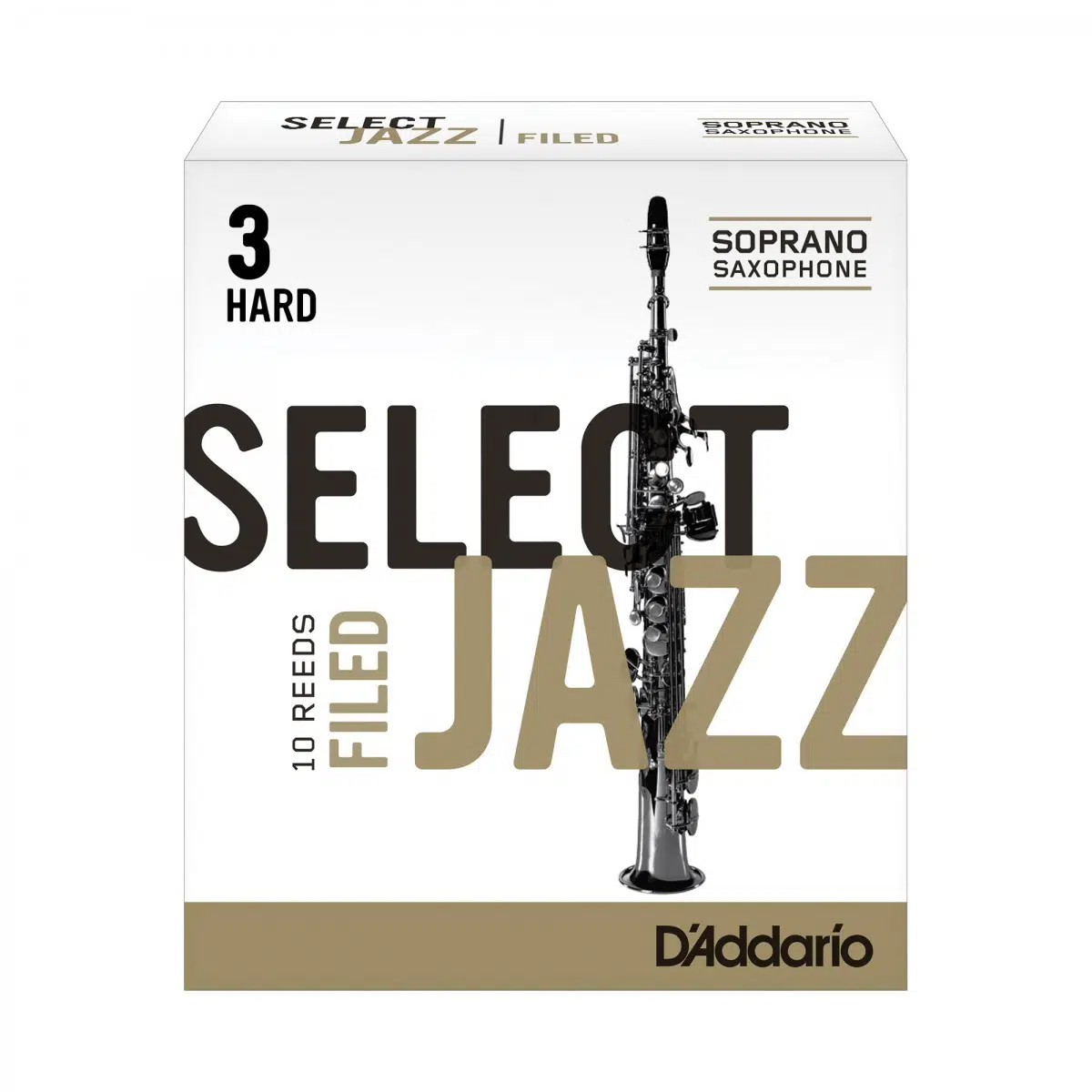 D'Addario RSF10SSX3H Select Jazz Unfiled Soprano Saksafon Kamışı No: 3 Hard (Profesyonel/Caz) - 10'lu Paket | Sert Caz Tonu ve Güçlü Ses Projeksiyonu