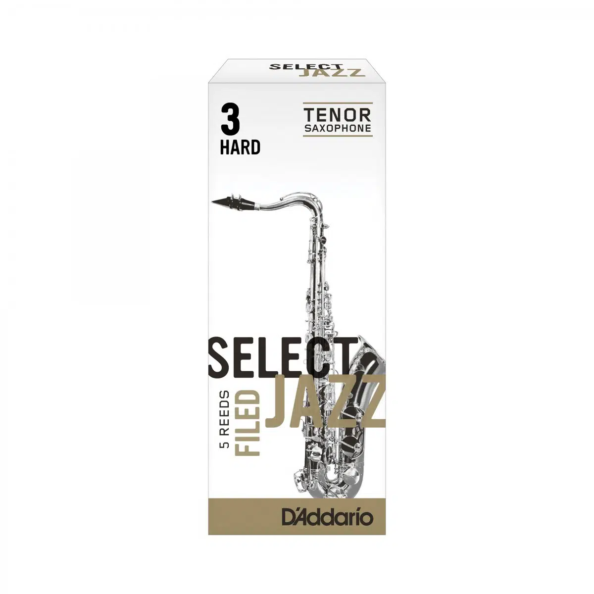 D'Addario RSF05TSX3H Select Jazz Unfiled Tenor Saksafon Kamışı No: 3 Hard (Profesyonel/Caz) - 5'li Paket | Unfiled Kesim ve Güçlü Caz Tonu