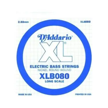 D'addario XLB080 Long Scale Tek Bas Gitar Teli (.080)
