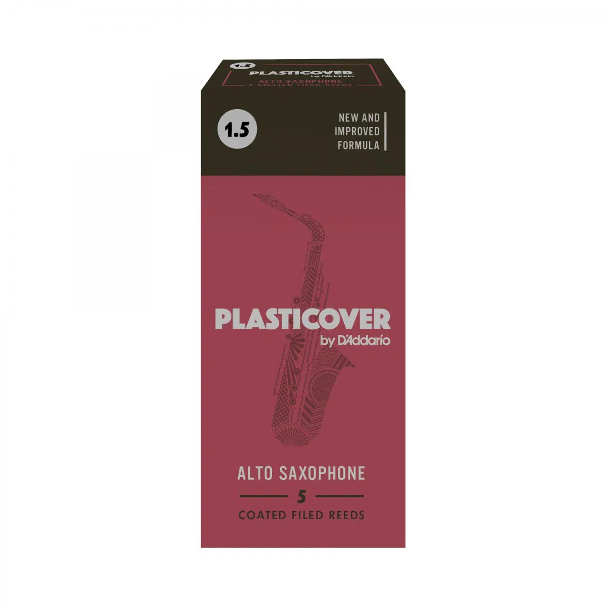 D'Addario RRP05ASX150 Plasticover Alto Saksafon Kamışı No: 1.5 (Profesyonel) - 5'li Paket | Plastik Kaplamalı Parlak Pop Tonu ve Dayanıklılık