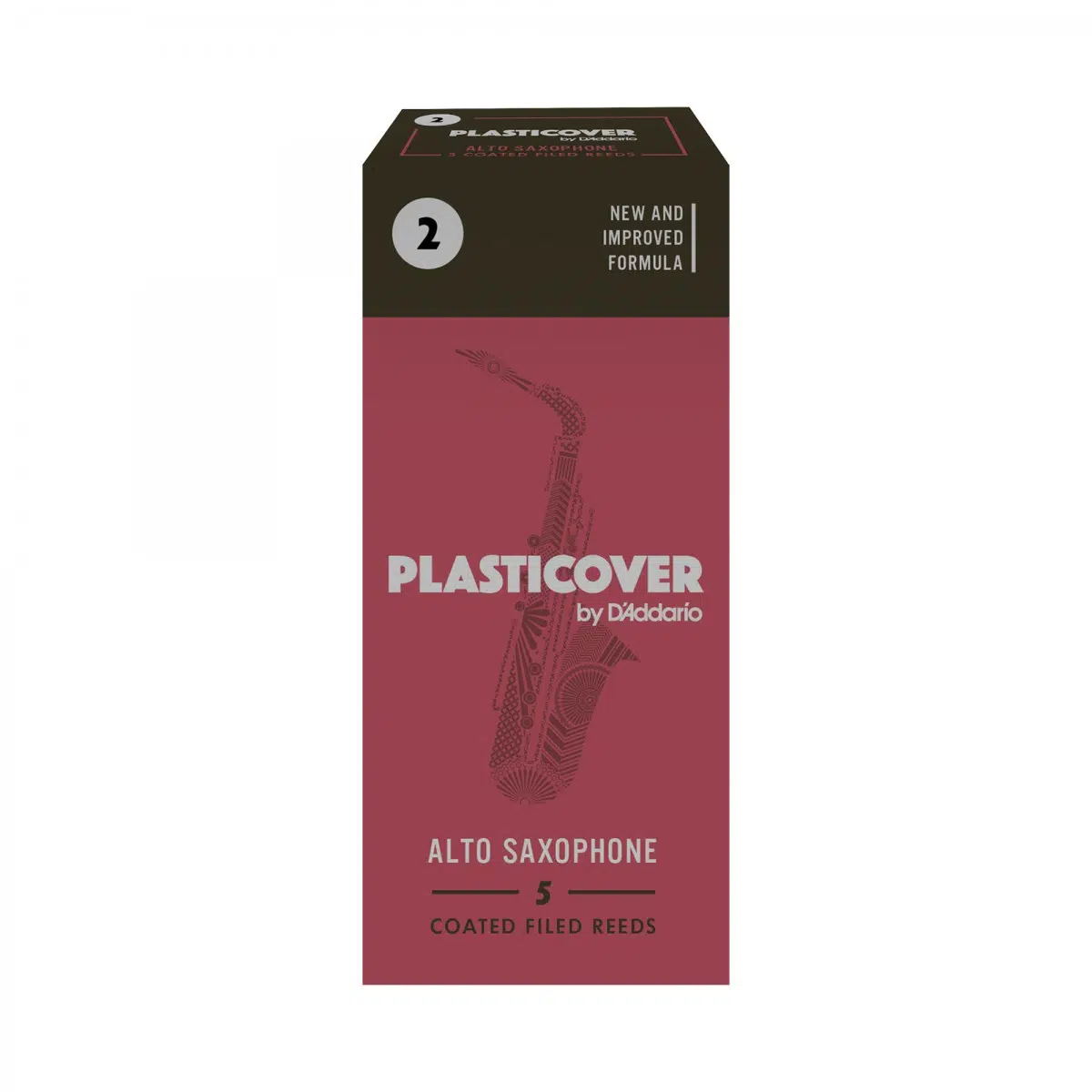 D'Addario RRP05ASX200 Rico Plasticover Alto Saksafon Kamışı No: 2.0 (Profesyonel) - 5'li Paket | Siyah Plastik Kaplama, Neme Karşı Dayanıklı ve Parlak Ton