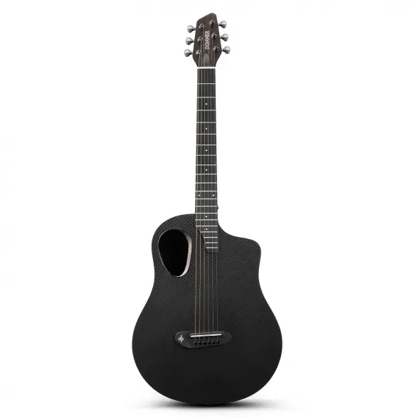 Donner Rising G2 Carbon Fiber Elektro Akustik Gitar (Transparent Black)