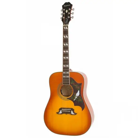 Epiphone Dove Studio - Solid Top Fishman Sonitone Elektro Akustik Gitar (Violin Burst)
