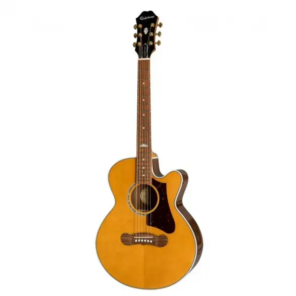 Epiphone J-200 EC Studio Parlor Elektro Akustik Gitar (Vintage Natural)