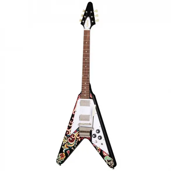 Epiphone Jimi Hendrix "Love Drops" Flying V Elektro Gitar (Ebony)
