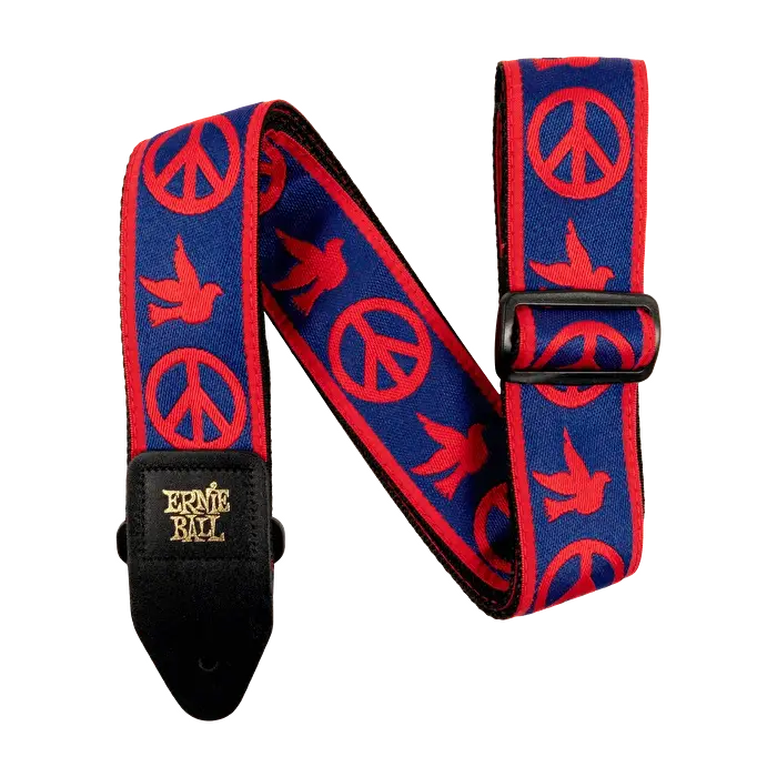 Ernie Ball P04698 Red & Blue Peace Love Dove Jakarlı Gitar Askısı