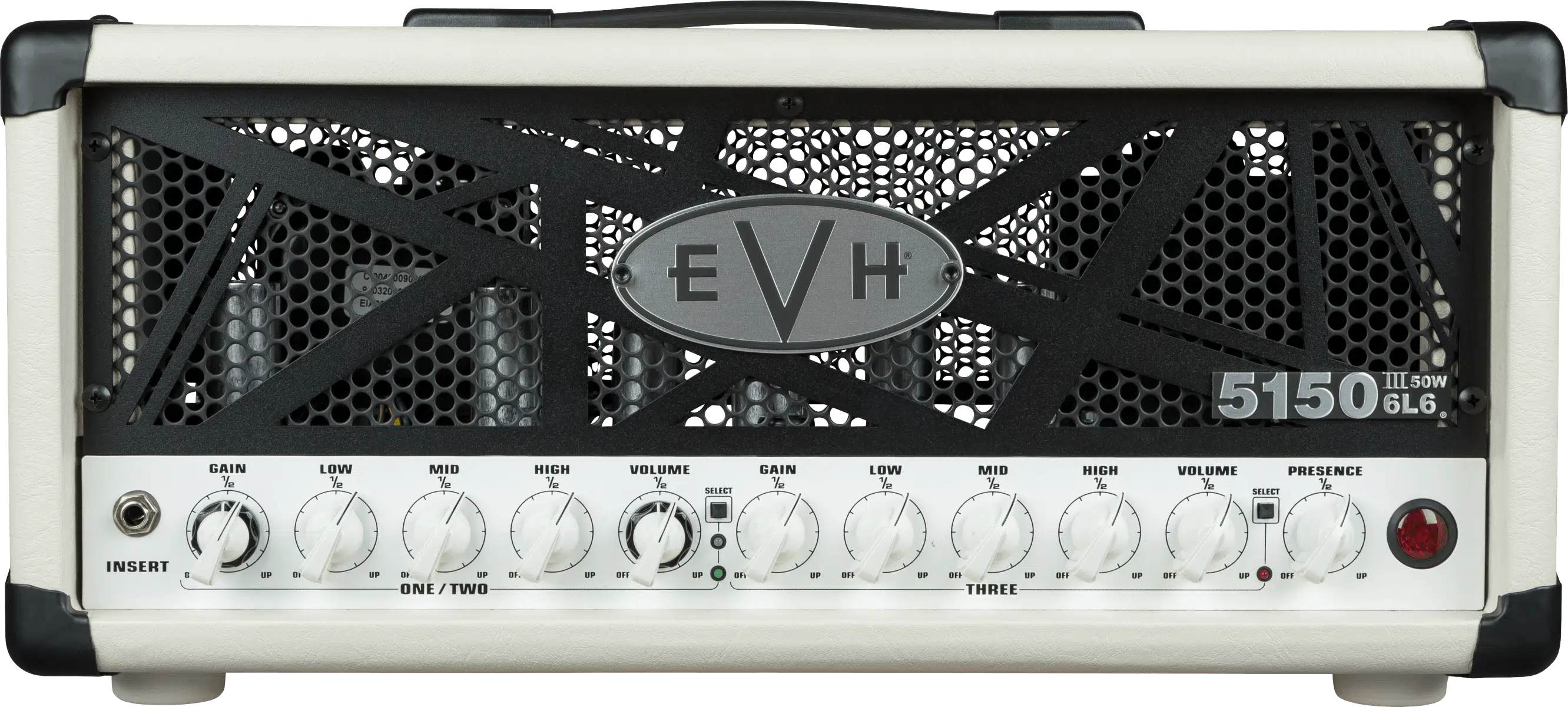 Evh 2253016410 5150III 50W 6L6 Kafa Elektro Gitar Amfisi (Beyaz) | 3 Kanal Tasarımı, 6L6 Lambalı Güç Katı ve MIDI Kontrol Desteği
