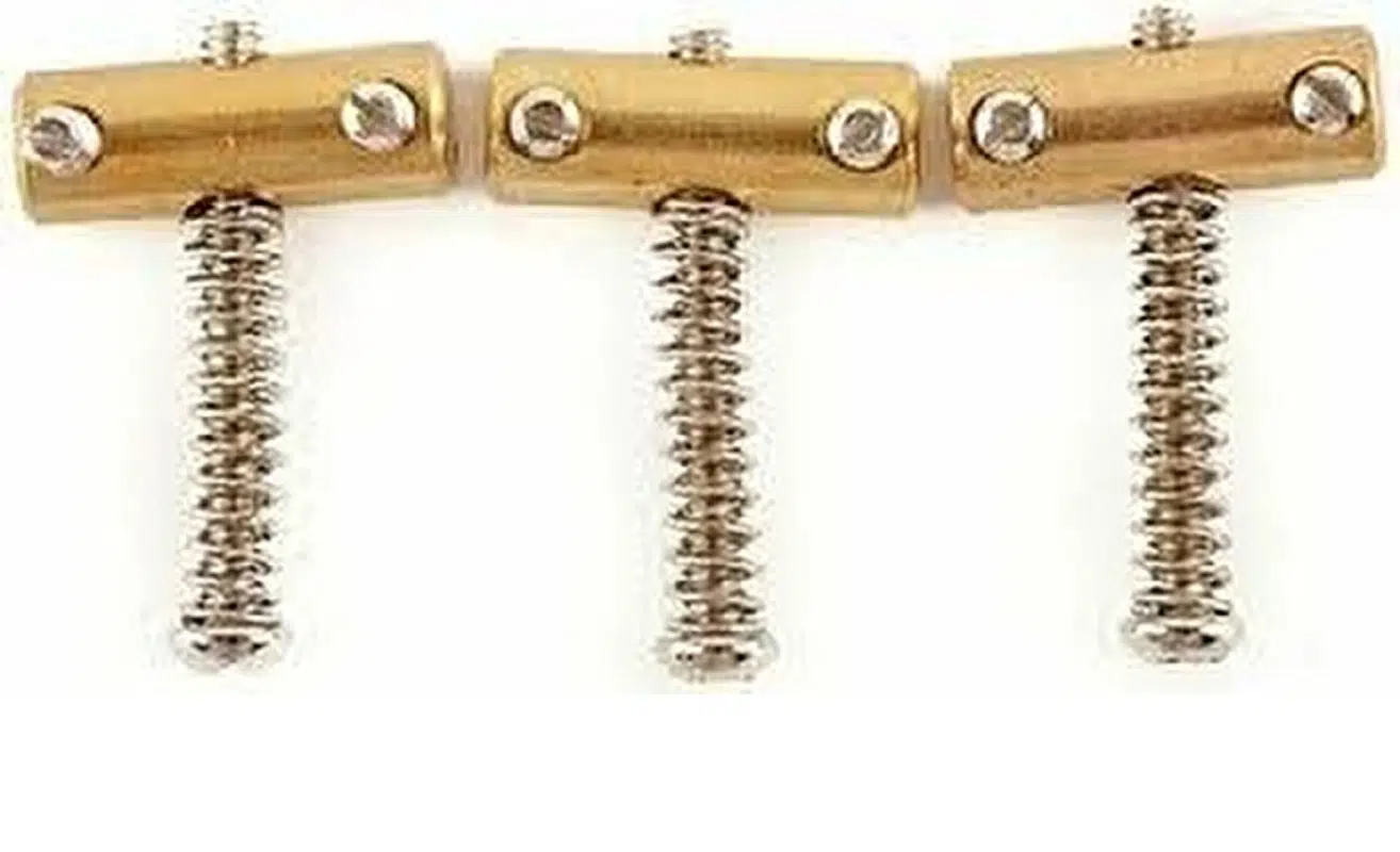 Fender 0058544049 American Vintage Telecaster Pirinç Köprü Eşiği (3'lü Set) | Kompanse Edilmiş Pirinç Eşikler ile Geliştirilmiş Entonasyon ve Twang Tonu