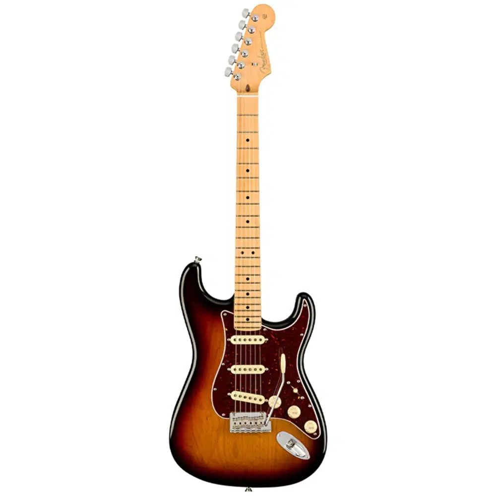 Fender 0113902700 American Professional II Stratocaster Elektro Gitar (3-Color Sunburst) | V-Mod II Single-Coil Manyetikler Akçaağaç Klavye ve Push-Push Elektronik Devre