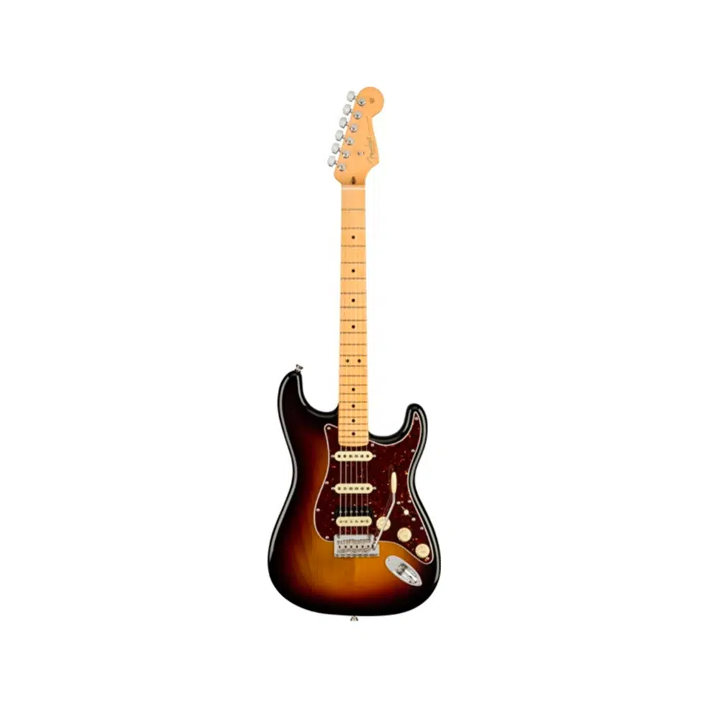 Fender 0113912700 American Professional II Stratocaster HSS Elektro Gitar (3-Color Sunburst) | Double Tap Humbucker ve V-Mod II Single Manyetikler Akçaağaç Klavye