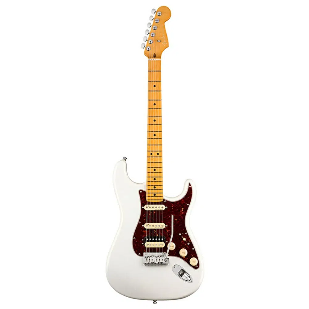 Fender 0118022781 American Ultra Stratocaster HSS Elektro Gitar (Arctic Pearl) | Akçaağaç Klavye Ultra Double Tap Humbucker ve Noiseless Single Manyetikler