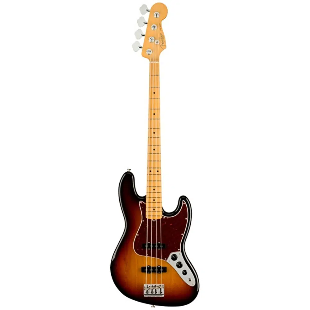 Fender 0193972700 American Professional II Jazz Bass Gitar (3-Color Sunburst) | V-Mod II Manyetikler Akçaağaç Klavye ve HiMass Vintage Köprü