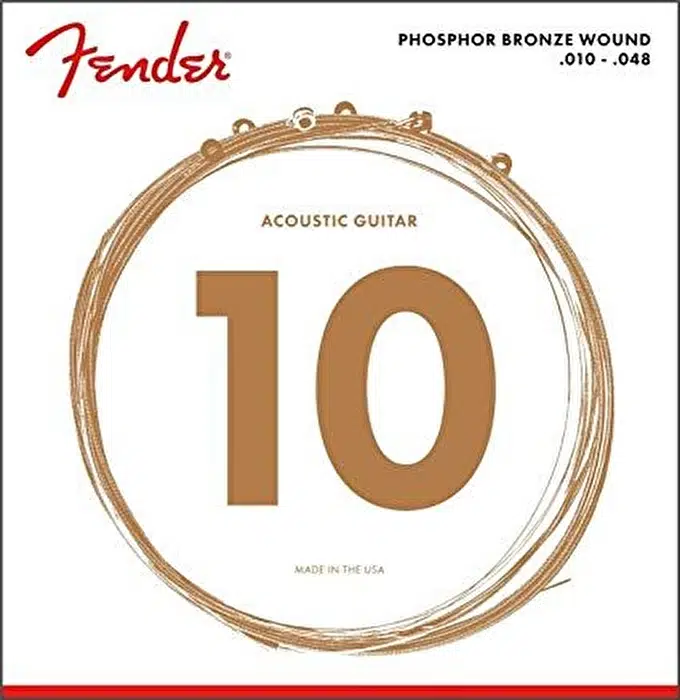 Fender 0730060402 Phosphor Bronze Akustik Gitar Teli (10-48) | 60XL Extra Light Set Rahat Çalım ve Yumuşak Tuşe