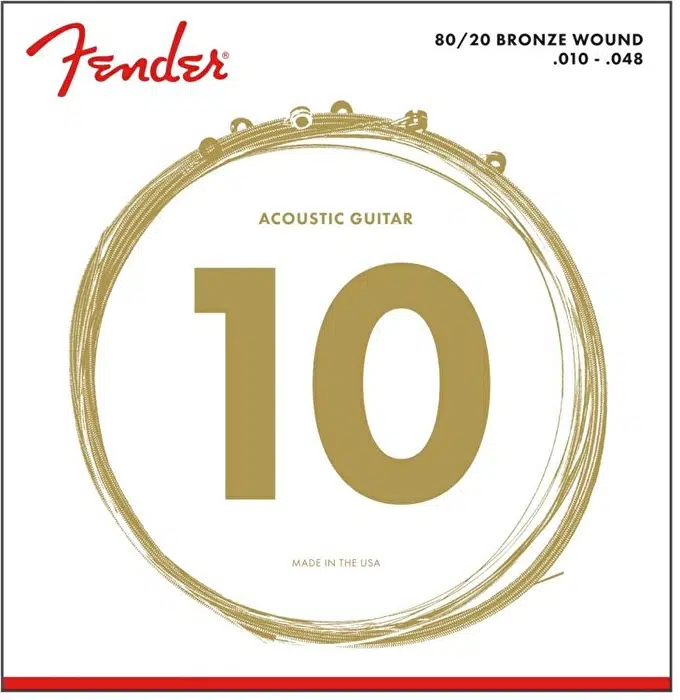Fender 0730070402 80/20 Bronze Ball End Akustik Gitar Teli (10-48) | 70XL Extra Light Yumuşak Çalım ve Başlangıç Seviyesi İçin İdeal