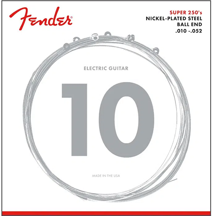 Fender 0730250407 Super 250 Nickel Plated Steel Elektro Gitar Teli (10-52) | 250RH Regular/Heavy Set Güçlü Baslar ve Parlak Tizler