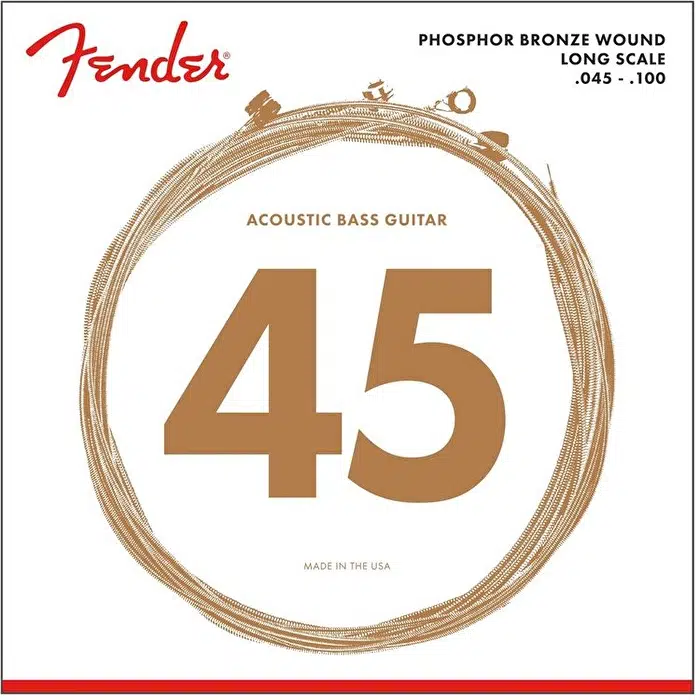 Fender 0738060400 8060 Phosphor Bronze Akustik Bas Gitar Teli (45-100) | Long Scale Fosfor Bronz Sıcak ve Zengin Akustik Bas Karakteri