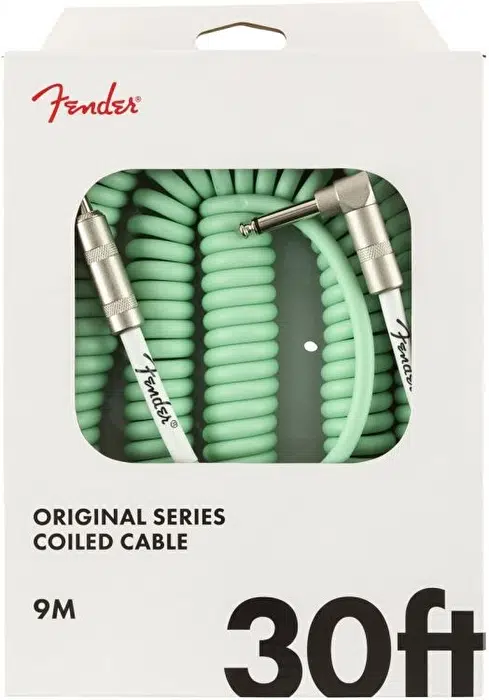 Fender 0990823007 Original Coil Spiral Kablo (9m - Surf Green) | Surf Green Renk Ağır Hizmet Tipi Sarmal Kablo Klasik Rock Görünümü