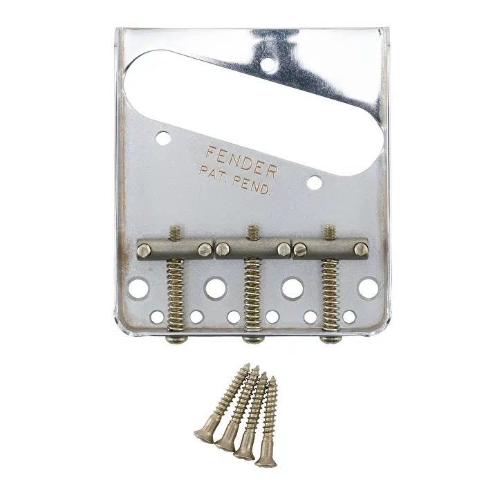 Fender 0997210000 Road Worn Telecaster Köprü Ünitesi | 3 Eşikli Pirinç Saddle ve Eskitilmiş Krom Tabaka Tele Köprüsü