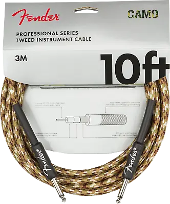 Fender Professional Düz/Düz Uçlu 3m Desert Camo Enstrüman Kablosu