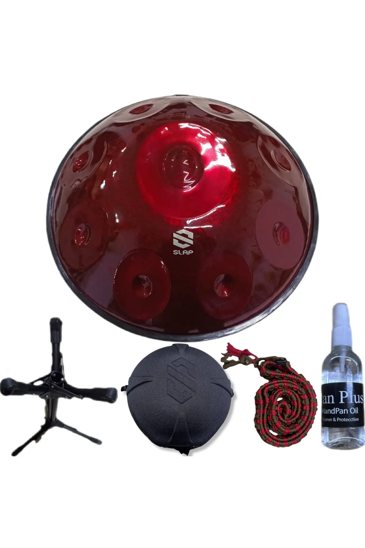 Slap Handpan H929311113 Handpan Seti | 9 Nota, Re Minör, Stand, Taşıma Çantası, Bakım Yağı, Renkli Koruyucu Kuşak